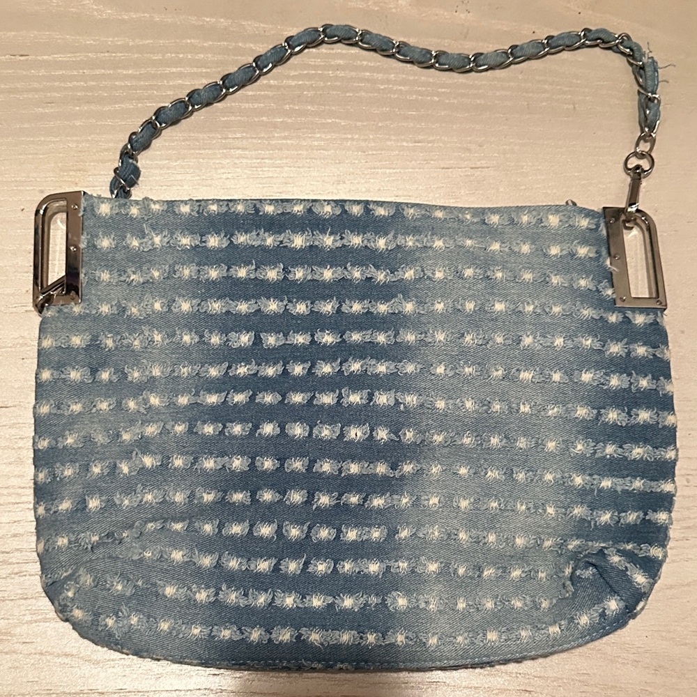 Stylish Blue Denim Studded Women's Bag - Picture 2 of 2